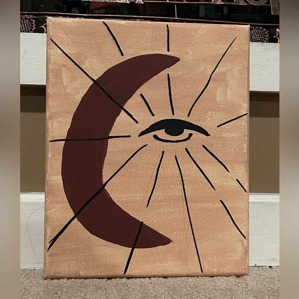 Original Painting, Moon and Eye